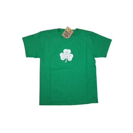 Irish Green - Retro Shamrock Youth T-Shirt Distressed Tee Kids 100% Cotton Irish Green (You...