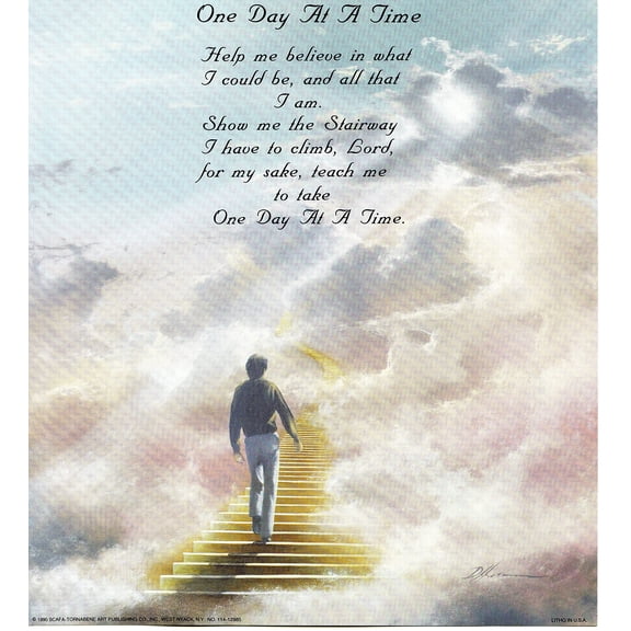 Catholic print picture - One Day At A Time 2 - 8" x 10" ready to be framed