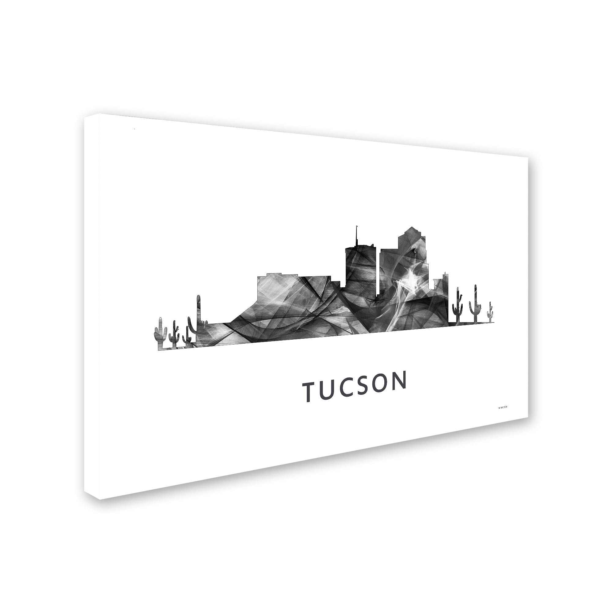 Trademark Fine Art 'Tucson Arizona Skyline WB-BW' Canvas Art by Marlene Watson