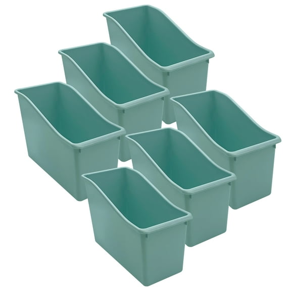 Teacher Created Resources Plastic Book Bin, Calming Blue, Pack of 6