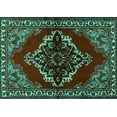 thumbnail image 1 of Ahgly Company Indoor Rectangle Medallion Turquoise Blue Traditional Area Rugs, 5' x 8', 1 of 4