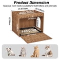 thumbnail image 6 of Hidden Cat Litter Box Enclosure Furniture, Handwoven Rattan Cats Litter Box Cabinet with Mat, Large Indoor Cat House with Fence, Cats Washroom Furniture for Living Room Apartment, 6 of 8
