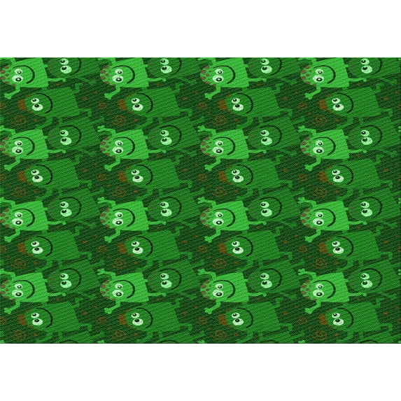 Ahgly Company Indoor Rectangle Patterned Deep Emerald Green Area Rugs, 6' x 9'