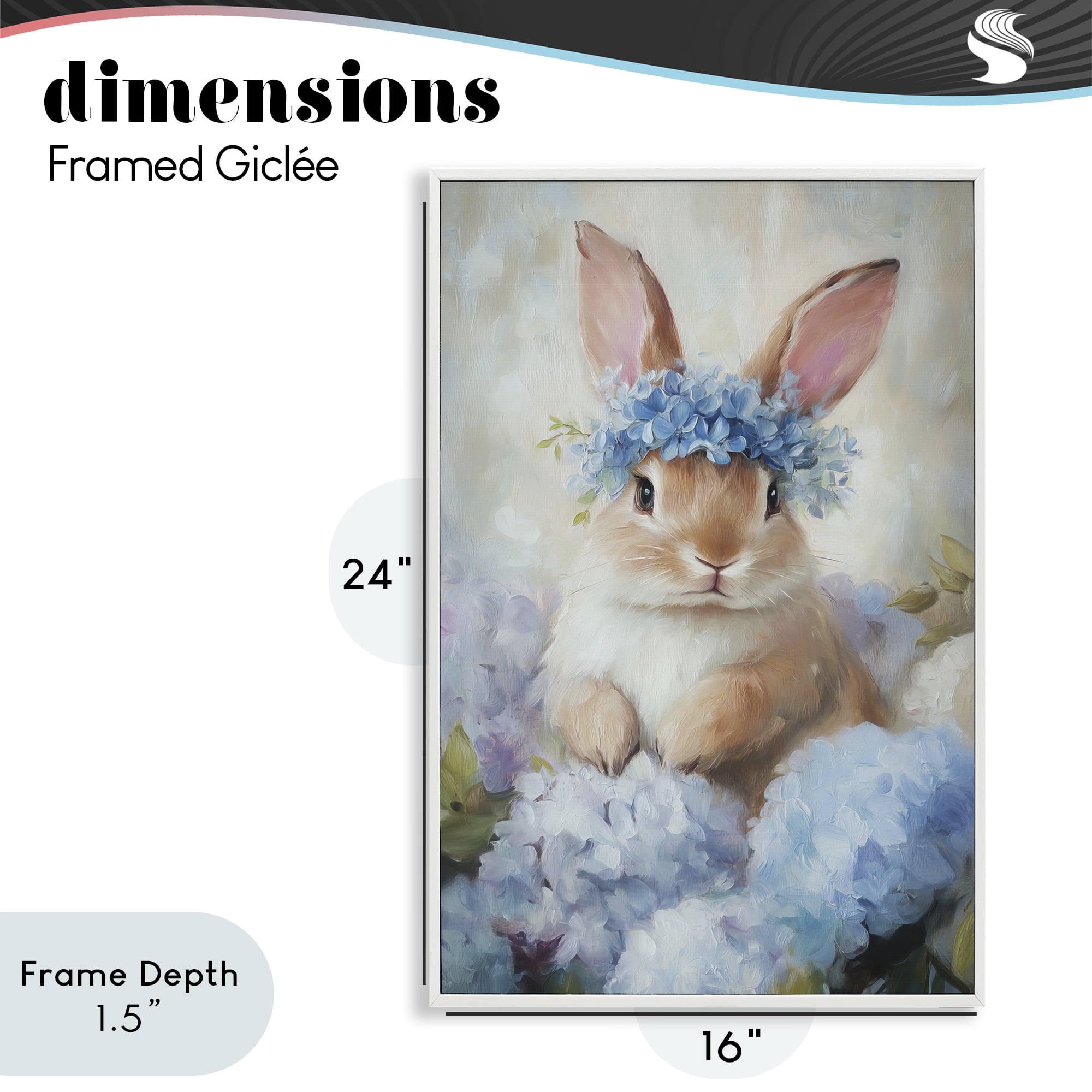 Stupell Industries Bunny In The Blossoms White Framed Giclee Art, design by Tina LeCour