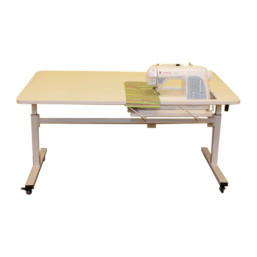 Kangaroo Sewing Furniture Tasmanian II Height Adjustable Table - White