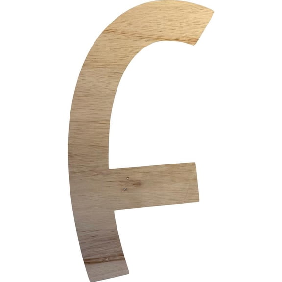 Unpainted Wooden Craft Letter F, Wall 20'' Tall Unfinished Wood Letter Shape