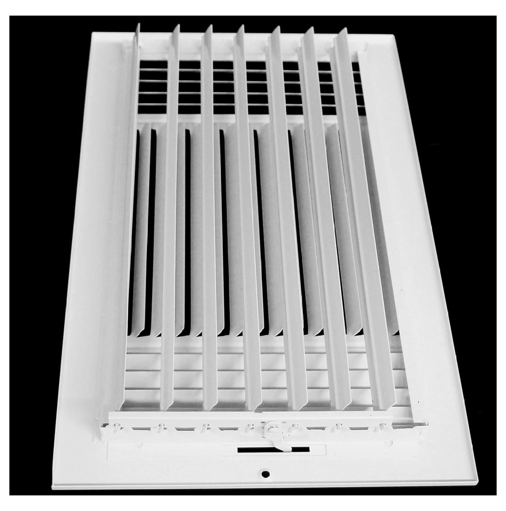 16'' X 6'' 3-Way AIR Supply Grille - Vent Cover & Diffuser - Flat Stamped Face - White [Outer Dimensions: 17.75''w X 7.75''h]