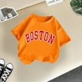 thumbnail image 4 of JAKANYQ T-Shirt Mode pour Filles Tout-Petits, Imprimé Mignon, Col Rond, Manches Courtes, T-Shirt d'Été Décontracté, Orange 8-10 Ans, 4 of 4