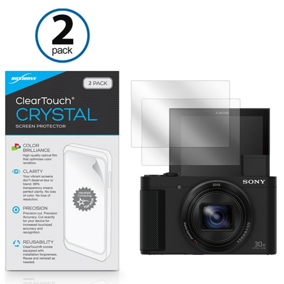 Sony Cyber-shot DSC-HX80 Screen Protector, BoxWave [ClearTouch Crystal (2-Pack)] HD Film Skin - Shields From Scratches for Sony Cyber-shot DSC-HX80 | CyberShot DSC-WX500