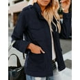 thumbnail image 3 of NANAHuang Women's Fall Stand Collar Zip Up Military Cotton Utility Safari Jacket, 3 of 6