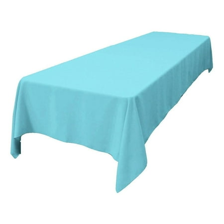 

Zhongpeng Polyester Poplin Washable Rectangular Tablecloth Stain and Wrinkle Resistant Table Cover 60x144 Fabric Table Cloth For Dinning Kitchen Party Holiday 60 by 144-Inch Turquoise Light