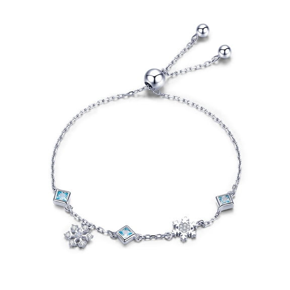 Snowflake Dance Bracelet, 925 Sterling Silver Bracelet for Women