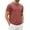 Watermelon Red #055, variant on Mens Henley Lightweight Shirts Short Sleeve Casual Cotton Button T-Shirts Summer Basic Tee, L