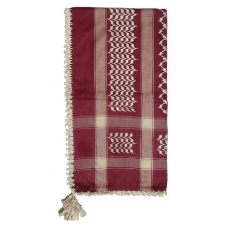 Palestinian Scarf - MuslimClothing® Maroon & White Keffiyeh Men's Muslim Arafat Scarf Shawl Turban Sorban Shawl Turban Sorban