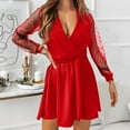 thumbnail image 2 of SEMPAI Summer Dresses Sundresses Long Sleeve Crew Neck Solid Mid-Length Summerdresses For Women 2025 Trendy for Graduation Women Dresses Clearance, 2 of 6