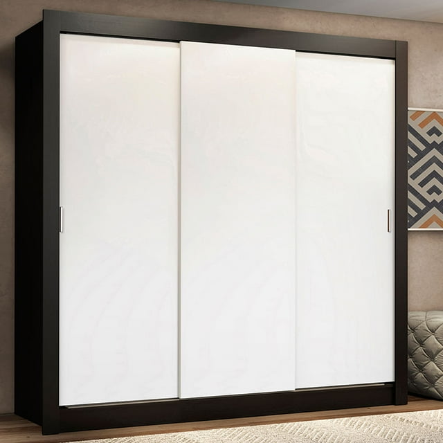 Ropero Closet Madesa Lyon Plus 3 Puertas 4 Cajones Negro