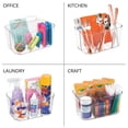 thumbnail image 5 of mDesign Small Plastic Storage Caddy Tote for Desktop Office Supplies - Clear, 5 of 8
