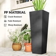thumbnail image 6 of Outsunny 32 Inch Tall Planters for Outdoor Plants, Set of 2 Plastic Flower Pots with Drainage Holes, Black, 6 of 9