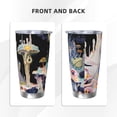 thumbnail image 3 of Daiia Cute Mushroom Landscape Printed 20oz Insulated Coffee Cup with Straw Topper, Fully Spill Proof Travel Coffee Mug, Stainless Steel Tumbler for Work Home Outdoor Car-Straw Three-piece Set, 3 of 8