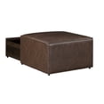 thumbnail image 3 of Studio Living Hadley Modern Storage Ottoman, Chestnut Faux Leather, 3 of 8