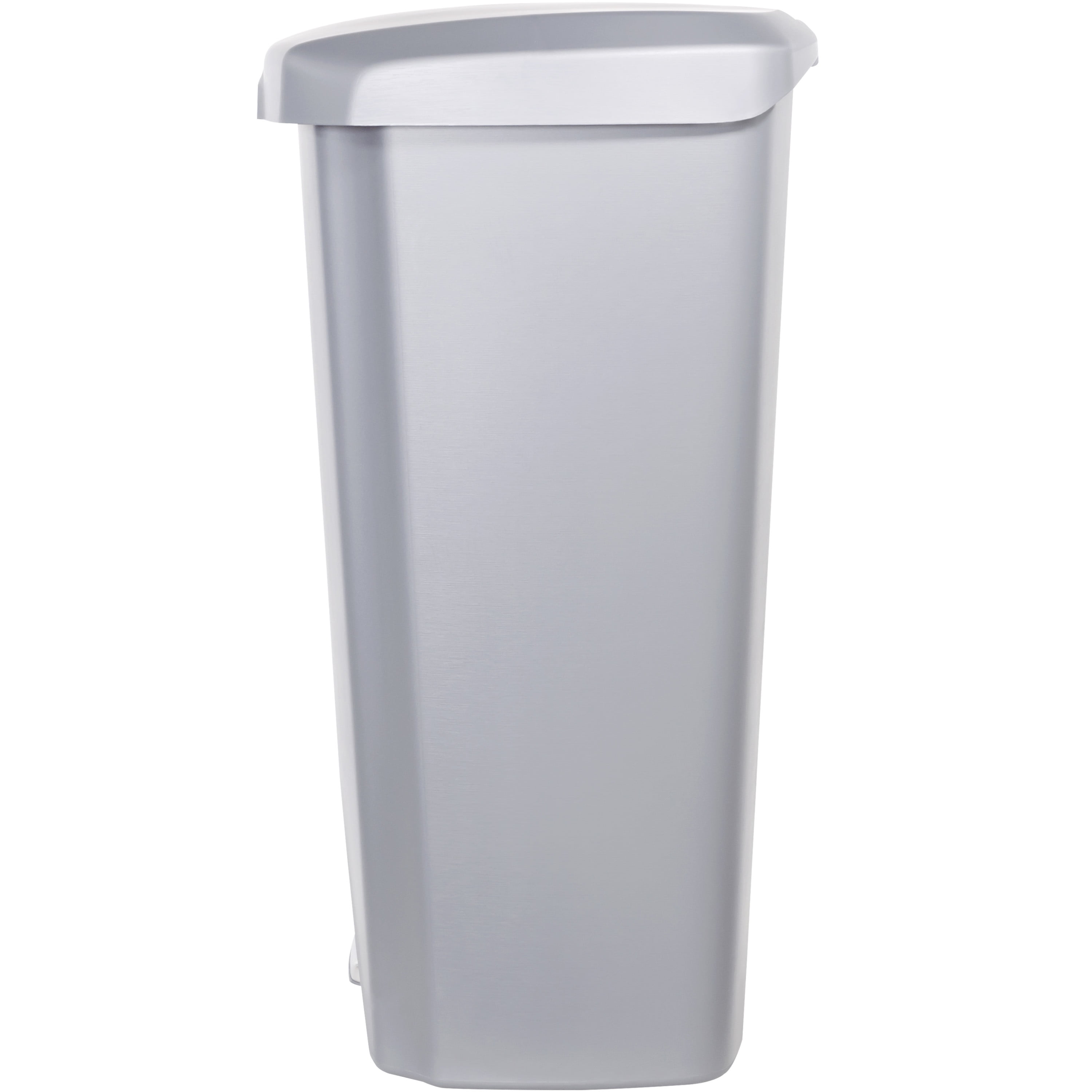 Hefty Kitchen Trash Can, 12.1 Gallon Plastic Step Garbage Bin with Soft Close Foot Pedal Lid, Gray