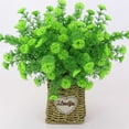 thumbnail image 3 of Injueey Plantas artificiales, arbusto de hojas falsas, hogar, oficina, jardín, decoración interior y exterior Plantas Artificiales 7 tenedor pino peludo, 3 of 6
