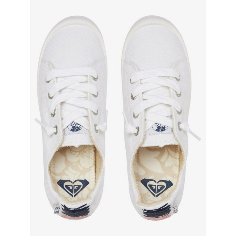 ROXY Womens Bayshore Lace Up Shoe White ARJS600418 WHT WHITE Walmart