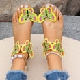 thumbnail image 5 of Oversized Flat Bottomed Sandals Yellow Butterflys Embroidery Decoration Beach Shoe Cover Toe Sandals Sandals for Women 2025 Yellow 36, 5 of 7