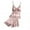 Pink, variant on Cute Lingerie V-Neck Eyelash Silk Stain Camisole Pajamas Bowknot Shorts Nightwear Black L