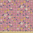 thumbnail image 2 of Ambesonne Floral Fabric by the Yard Upholstery, Clutter of Flowers, 3 Yards, Pastel Pink, 2 of 5