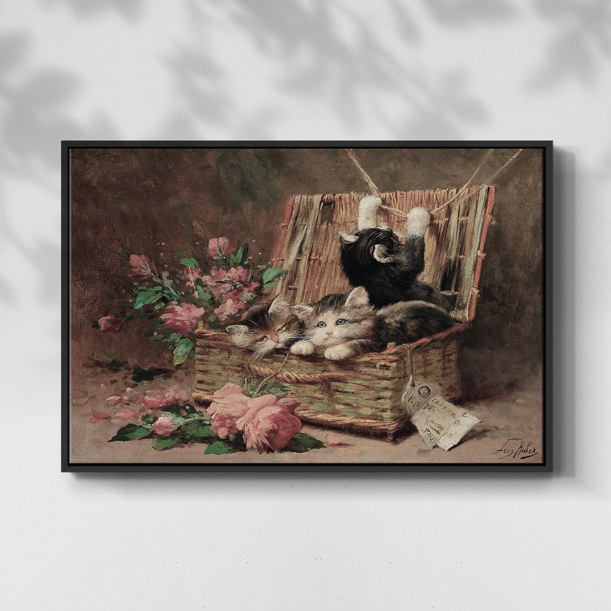 Vintage Landscape-CCCXC By Wexford Home Framed in Black Wood Gallery Wrapped Canvas 27 in. x 41 in.