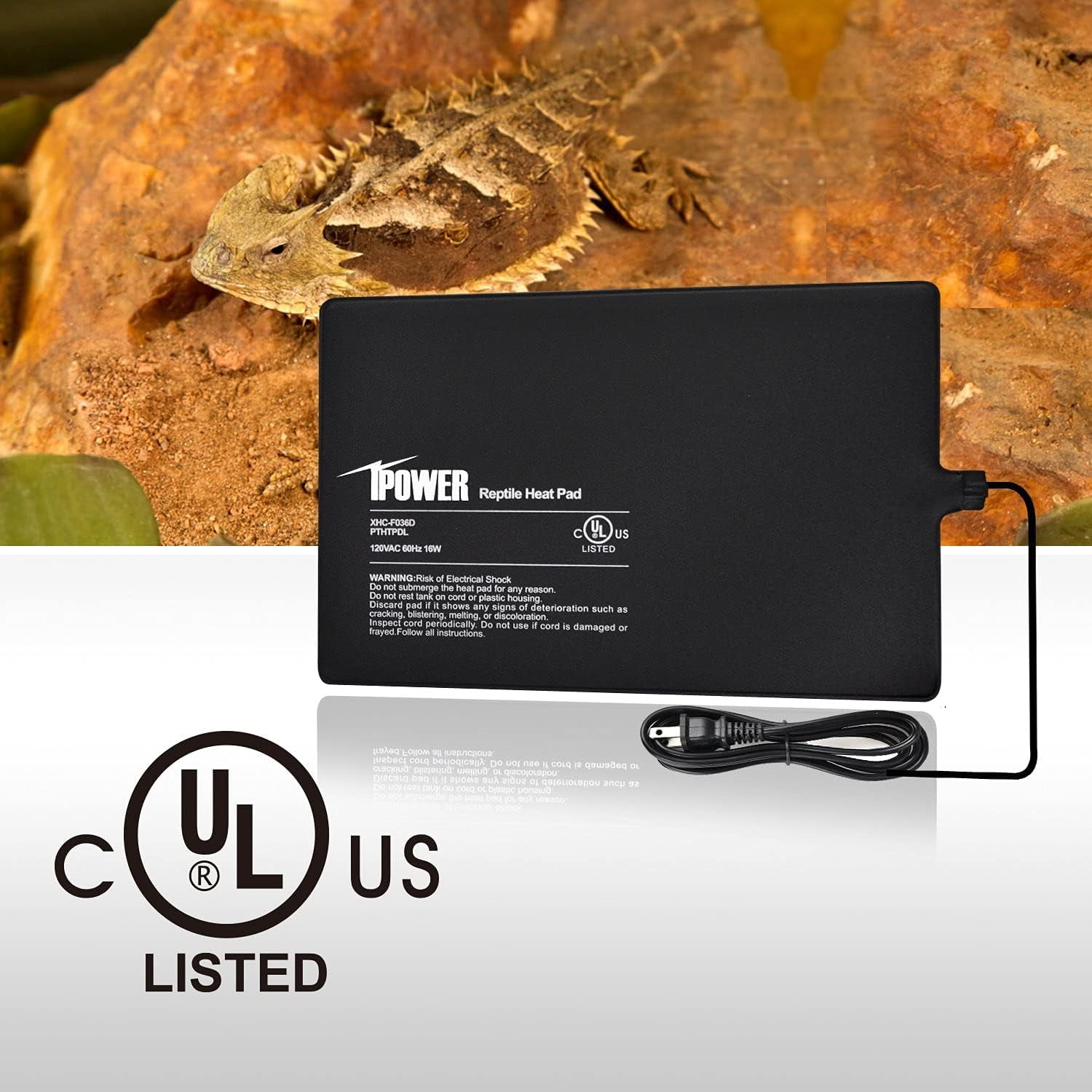iPower 8" x 12" Reptile Heat Pad Under Tank Heater Terrarium Warmer Heating Mat and Digital Thermostat Controller for Turtles Lizards Frogs and Other Small Animals