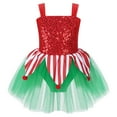 thumbnail image 6 of iiniim Kids Girls Christmas Costume Sequins Dance Ballet Leotard Tutu Dress Xmas Santa Elf Cosplay with Hat Size 6-16 Red 16, 6 of 7