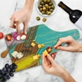 thumbnail image 4 of Music Cutting Board, Ukulele with Hawaii Style Background Wooden Classical Vacation, Decorative Tempered Glass Cutting and Serving Board, Wine Bottle Shape, Yellow Brown Aqua, by Ambesonne, 4 of 5