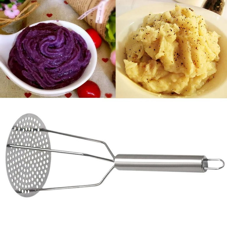 Millvado Potato Masher, Strong Stainless Steel Handle with Heavy Duty  Plastic Base, 11.5 Inch Blue Mashed Potatos Masher, Hand Smasher for  Vegtables