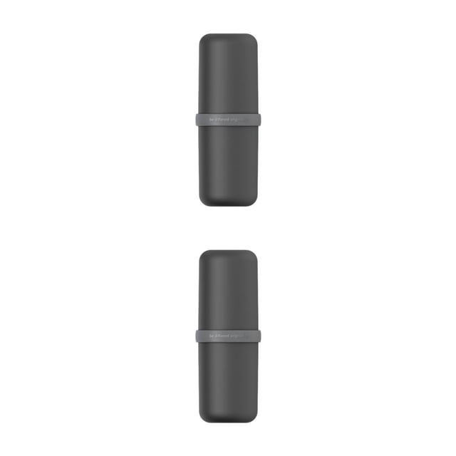 Juego de tazas de viaje Injueey Organizador Soporte para cepillos de dientes Negro 2Conjunto
