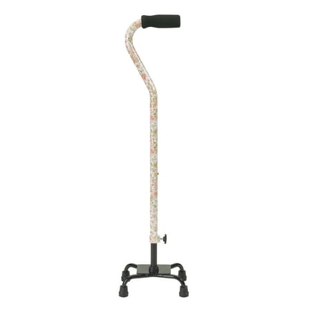 Drive Medical Small Base Quad Cane with Foam Rubber Hand