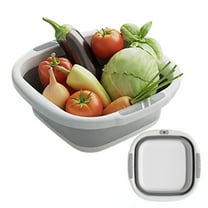 Bxaolu Collapsible Plastic Wash Basin 5L(1.4 Gallon), Kitchen Floding Small Bathtub, Space Saving Wash Bin for Dorm Camping Supplies Fishing Travel and Home (Grey, 1PC)