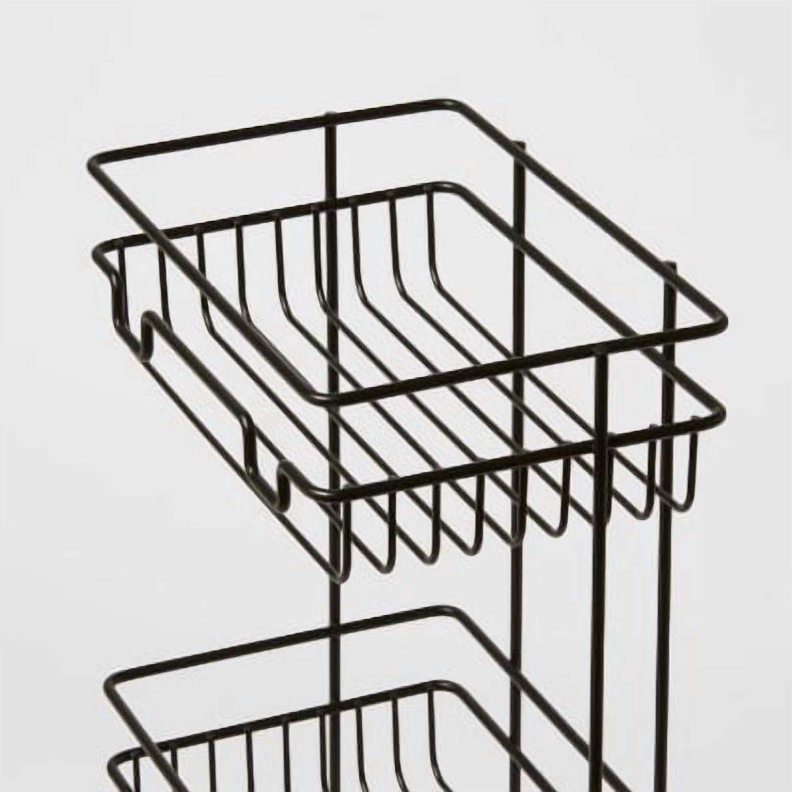 3 Tier Round Wire Shower Storage Tower - Bathroom Organizer with Rust-Resistant Steel