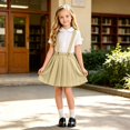 thumbnail image 5 of Girls School Dress Pleated Suspender Uniform Skirts Uniform Jumper for Girls Plain School Skirt with Adjustable & Removable Straps Uniform for Girls (Khaki 110), 5 of 5