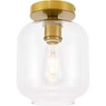 thumbnail image 5 of Collier 1 light Brass and Clear glass Flush mount, 5 of 7