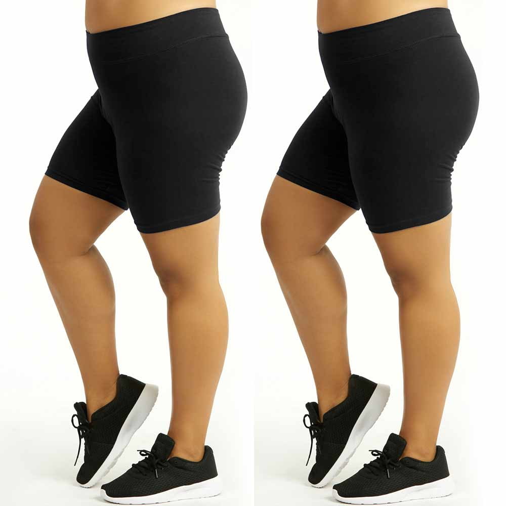 Plus size black spandex shorts deals