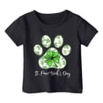 thumbnail image 4 of LUOGENLI T-Shirt pour Filles Enfants Filles Pâques Mignon Saint Pat Col Rond Manches Courtes Tee Été Décontracté T-Shirt Maxi Ensembles 2 Pcs Plage Noir 2-3 Ans, 4 of 4
