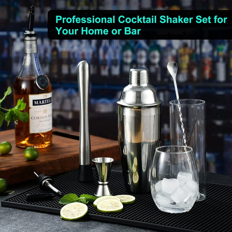 Bezrat Cocktail Shaker Bar Set: 24 Ounce Stainless Steel Drink Shaker