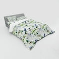 thumbnail image 3 of Ambesonne Floral Bedding Set 3 Pcs, Pea Blossom Design, Twin XL, Green White Blue, 3 of 3