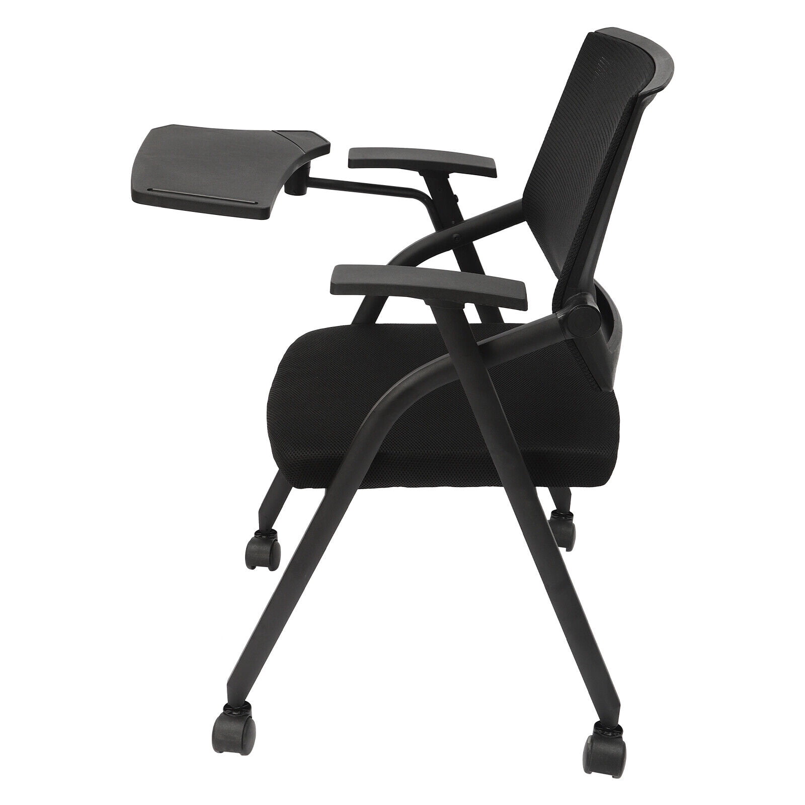 Miumaeov 4Pcs Folding Conference Room Chairs Ergonomic Office Chair Seat W/ Practical Tablet & Arms