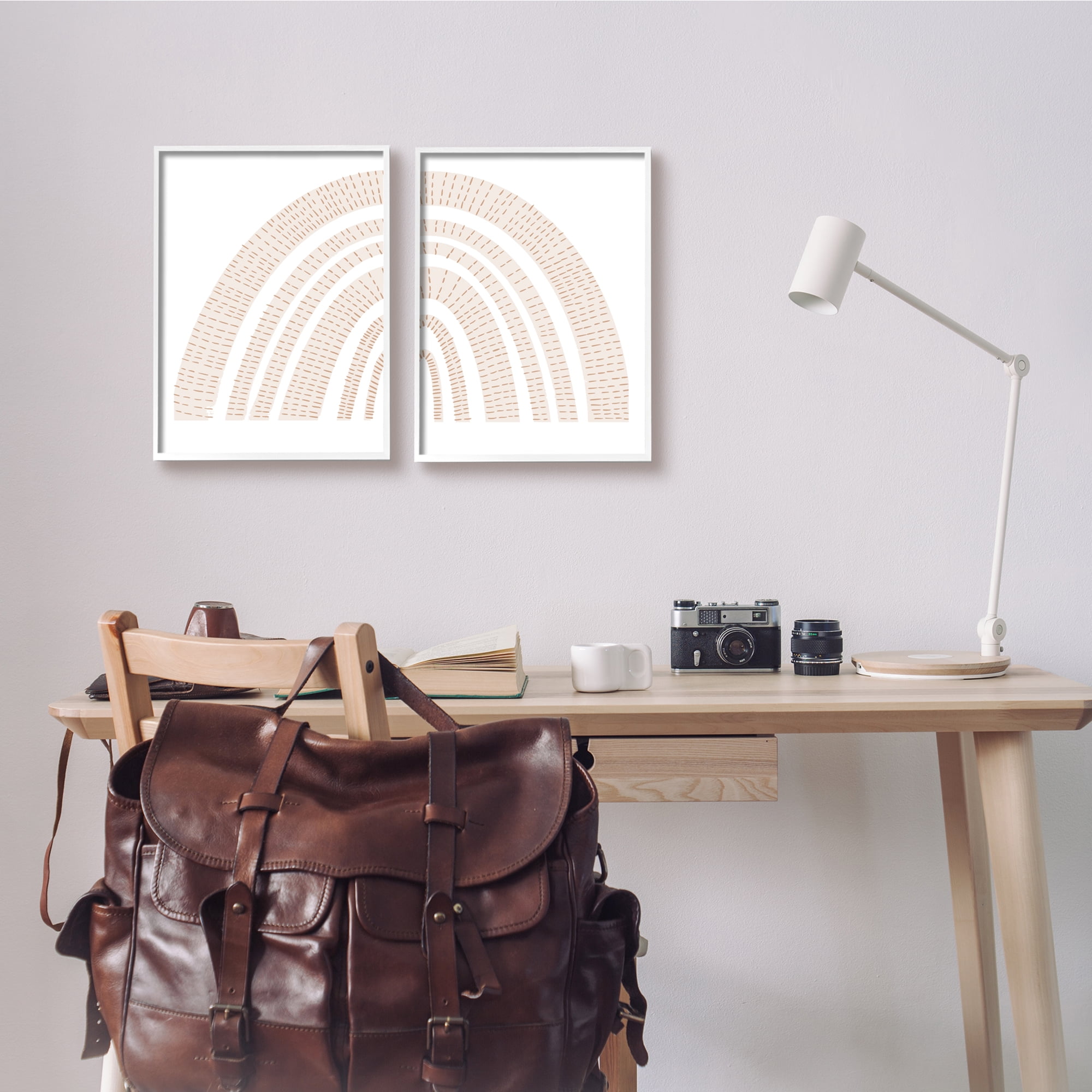 Stupell Industries Abstract Brown Earth Tone Rainbow Stripe Pattern Arches, 11 x 14, Design by Daphne Polselli