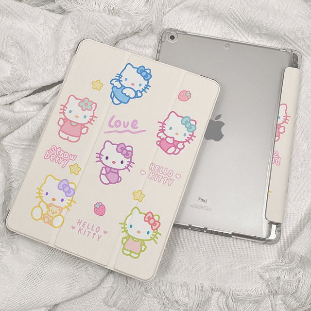 Funda de silicona de dibujos animados Kawaii Hello Kitty para iPad Mini 4 5 6 7,9 8,3 En Air 3 4 10,9 funda para iPad 2022 2021 Pro 11 12,9