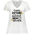 thumbnail image 3 of Inktastic Happy Birthday To The Sweetest Mom In The World Women's Plus Size V-Neck T-Shirt, 3 of 5