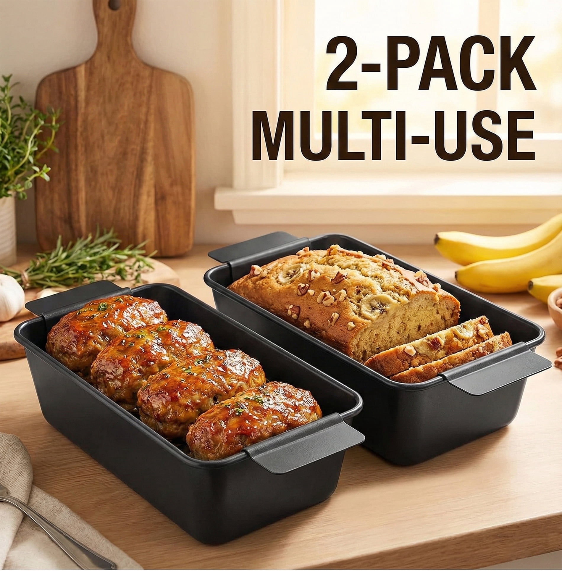 2 Pc. Lowfat Nonstick Meatloaf Pan - Walmart.com